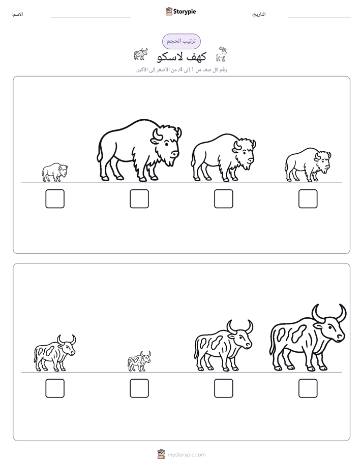 ترتيب الحجم