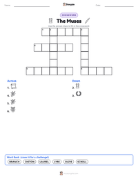 The Muses printable worksheet preview