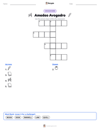 Amedeo Avogadro printable worksheet preview