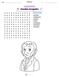 Podgląd drukowalnego arkusza ćwiczeń Amedeo Avogadro
