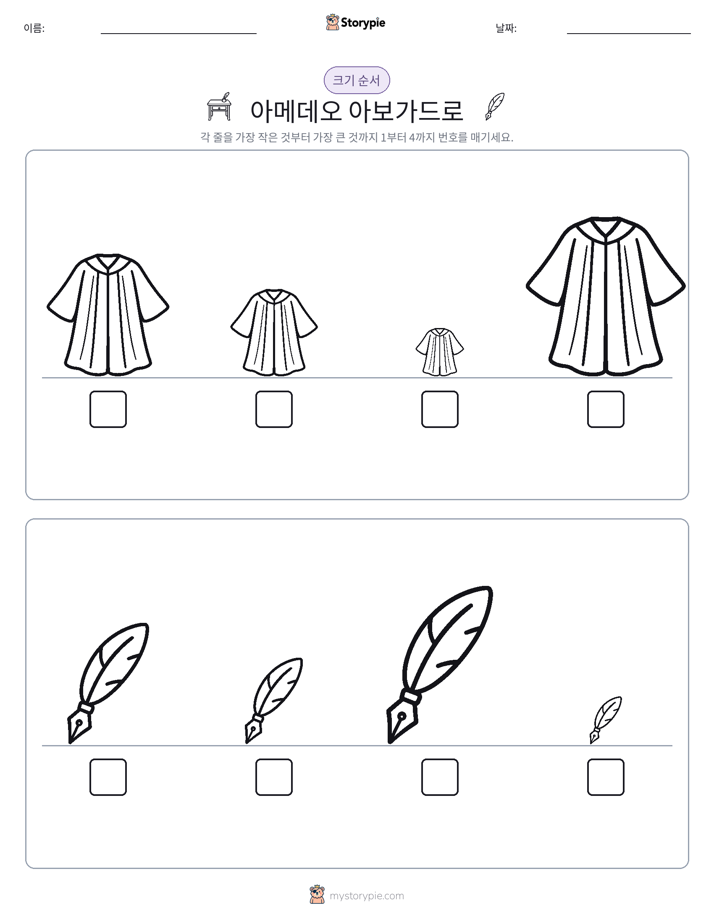 크기 순서