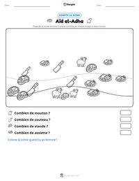 Aperçu de la feuille de travail imprimable Aïd al-Adha