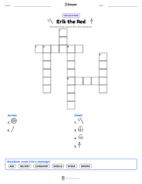 Erik the Red printable worksheet preview