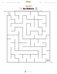 Aperçu de la feuille de travail imprimable Ibn Battuta