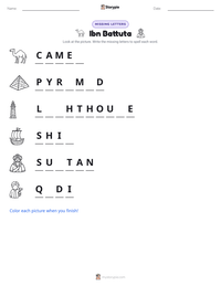 Ibn Battuta printable worksheet preview