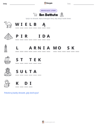 Podgląd drukowalnego arkusza ćwiczeń Ibn Battuta
