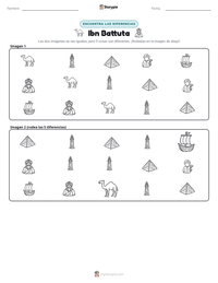 Vista previa de la hoja de trabajo imprimible de Ibn Battuta