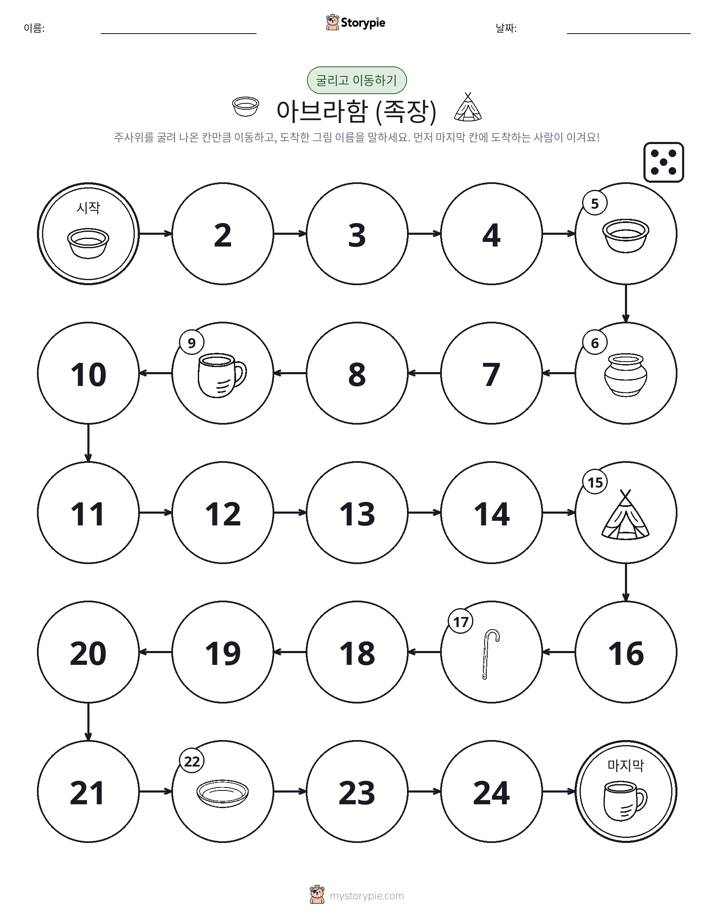 주사위 굴리고 이동하기 게임