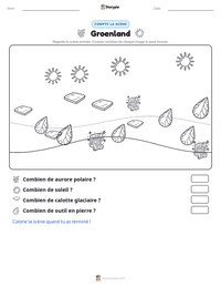 Aperçu de la feuille de travail imprimable Groenland