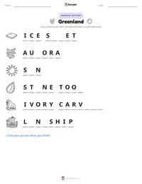 Greenland printable worksheet preview