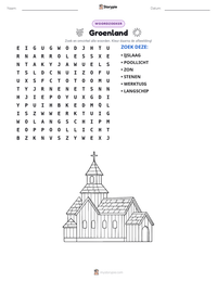 Groenland afdrukbare werkblad voorbeeld
