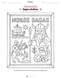 Vista previa de la hoja de trabajo imprimible de Sagas nórdicas