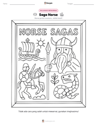 Prabaca lembar kerja cetak Saga Norse