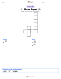 Norse Sagas printable worksheet preview