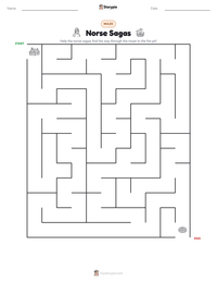 Norse Sagas printable worksheet preview