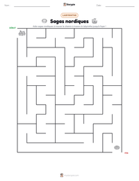 Aperçu de la feuille de travail imprimable Sagas nordiques