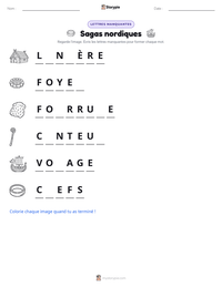 Aperçu de la feuille de travail imprimable Sagas nordiques