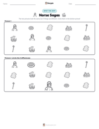 Norse Sagas printable worksheet preview