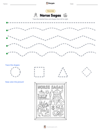 Norse Sagas printable worksheet preview