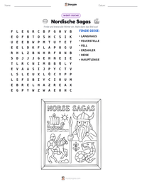 Nordische Sagas druckbare Arbeitsblatt Vorschau