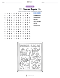 Noorse Saga's afdrukbare werkblad voorbeeld