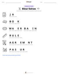 Elinor Ostrom printable worksheet preview