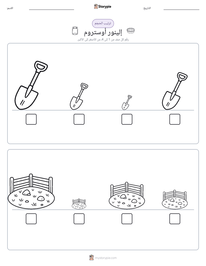 ترتيب الحجم
