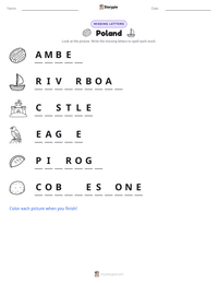 Poland printable worksheet preview