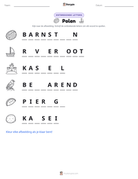 Polen afdrukbare werkblad voorbeeld