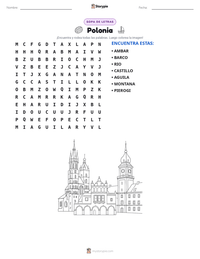 Vista previa de la hoja de trabajo imprimible de Polonia