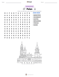 Polen afdrukbare werkblad voorbeeld
