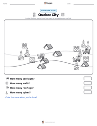 Quebec City printable worksheet preview