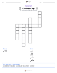 Quebec City printable worksheet preview