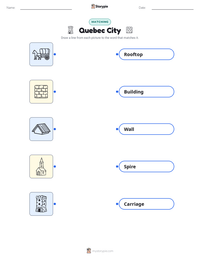 Quebec City printable worksheet preview