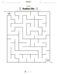 Quebec City printable worksheet preview