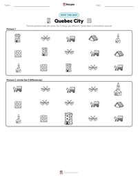 Quebec City printable worksheet preview