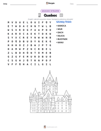 Podgląd drukowalnego arkusza ćwiczeń Quebec
