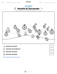 Hendrik de Zeevaarder afdrukbare werkblad voorbeeld