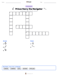 Prince Henry the Navigator printable worksheet preview