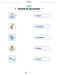 Hendrik de Zeevaarder afdrukbare werkblad voorbeeld