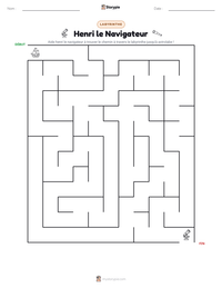 Aperçu de la feuille de travail imprimable Henri le Navigateur