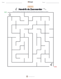 Hendrik de Zeevaarder afdrukbare werkblad voorbeeld