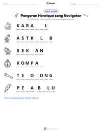 Prabaca lembar kerja cetak Pangeran Henrique sang Navigator