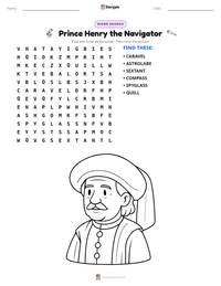 Prince Henry the Navigator printable worksheet preview