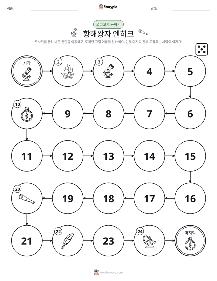 주사위 굴리고 이동하기 게임