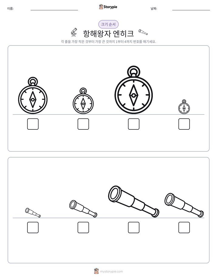 크기 순서