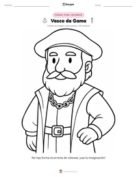 Vista previa de la hoja de trabajo imprimible de Vasco da Gama