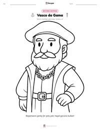 Vasco da Gama yazdırılabilir çalışma sayfası önizlemesi
