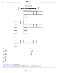 Vasco da Gama printable worksheet preview