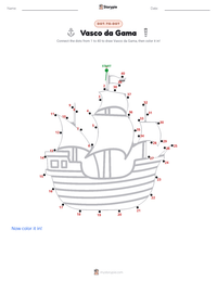 Vasco da Gama printable worksheet preview